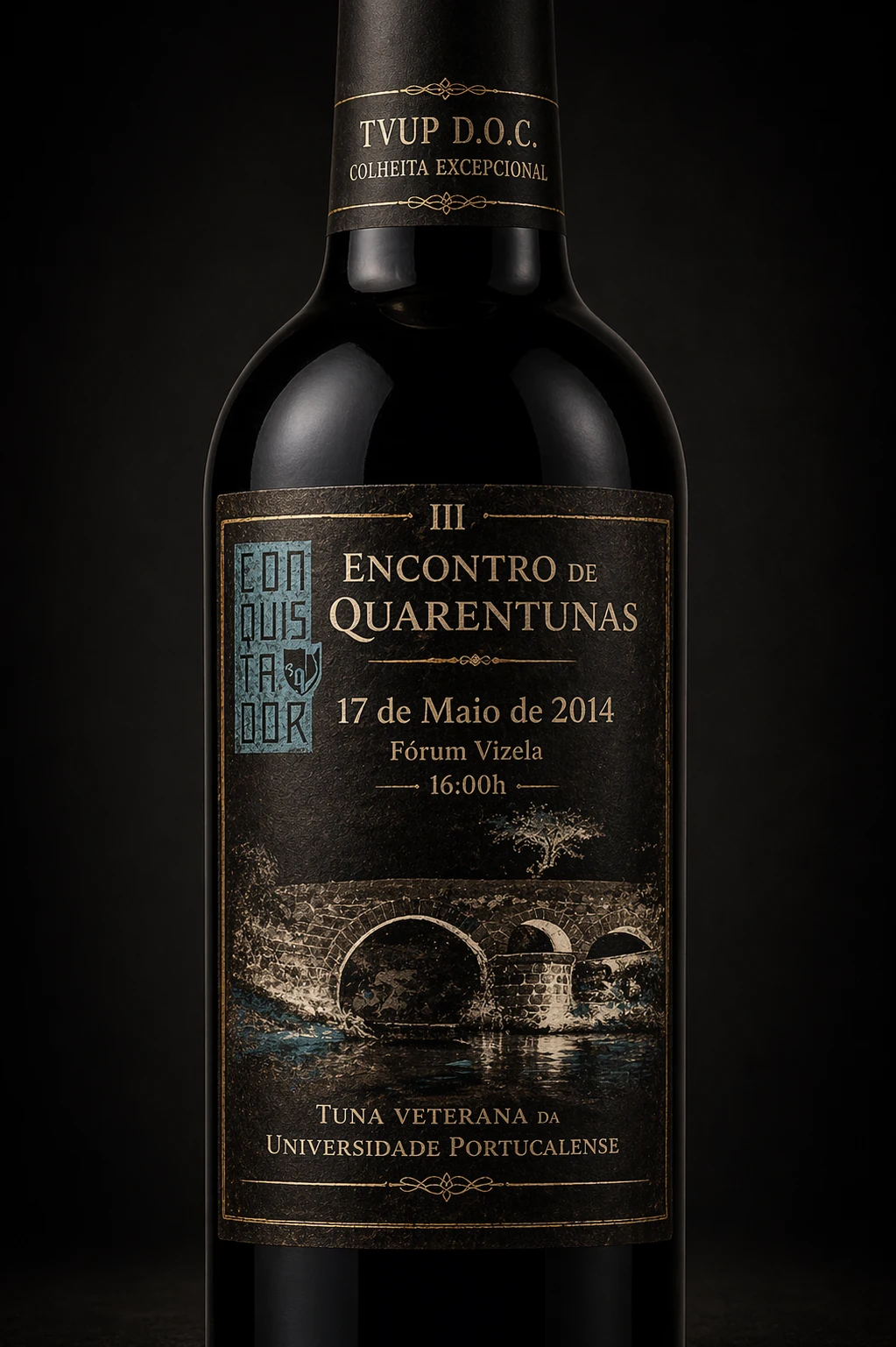 Garrafa e rótulo do III Conquistador, 2014