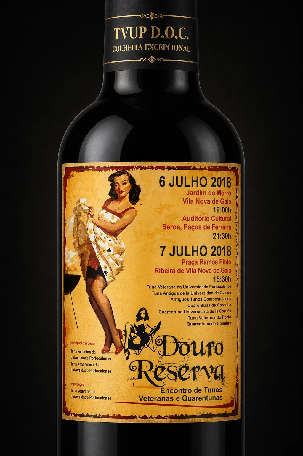 Garrafa e rótulo Douro Reserva, 2018