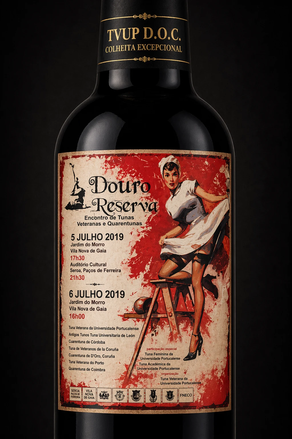 Garrafa e rótulo Douro Reserva, 2019